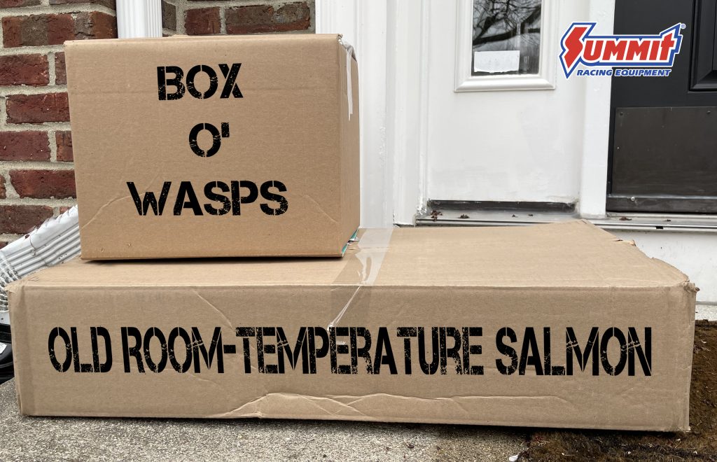 stay away boxes on doorstep