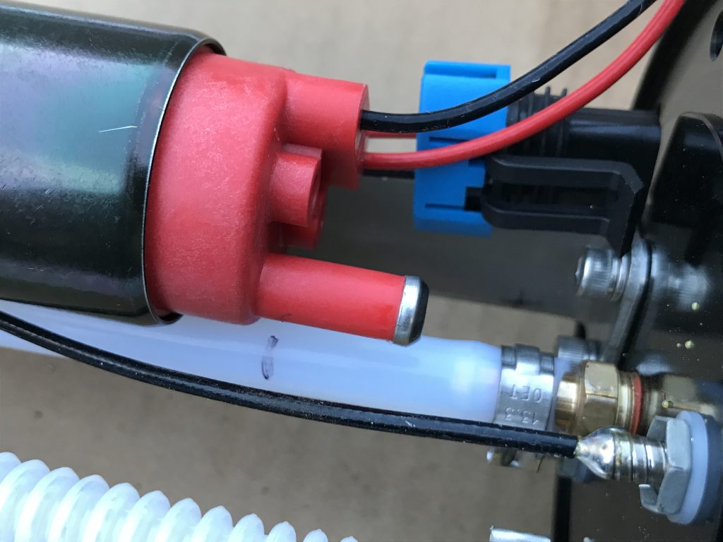 electric fuel pump fittings installed