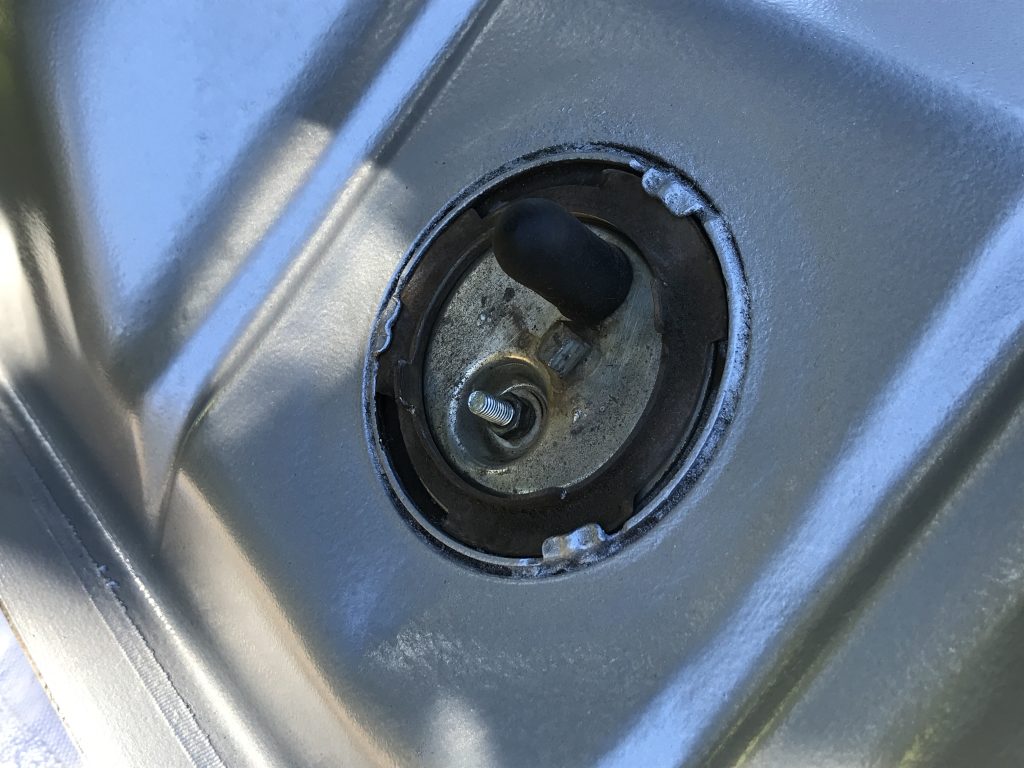 rubber plug on fuel pump sender terminal