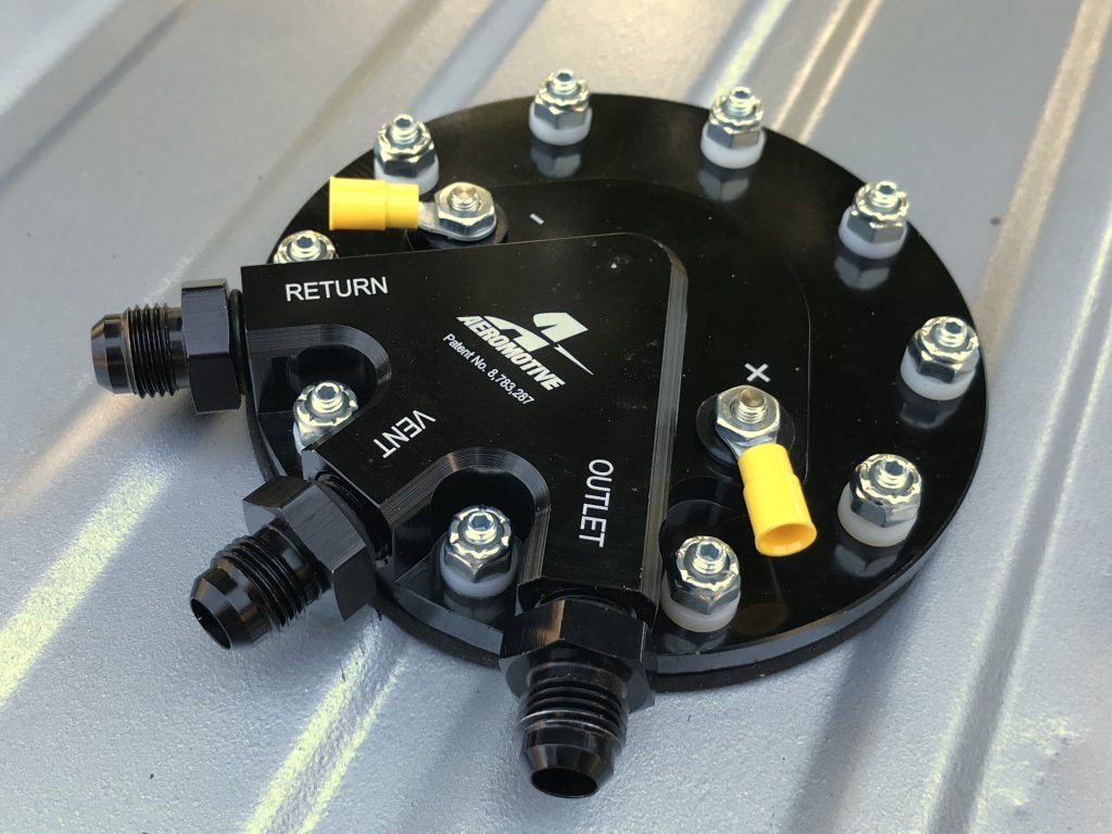 close up of Aeromotive in tank fuel pump top