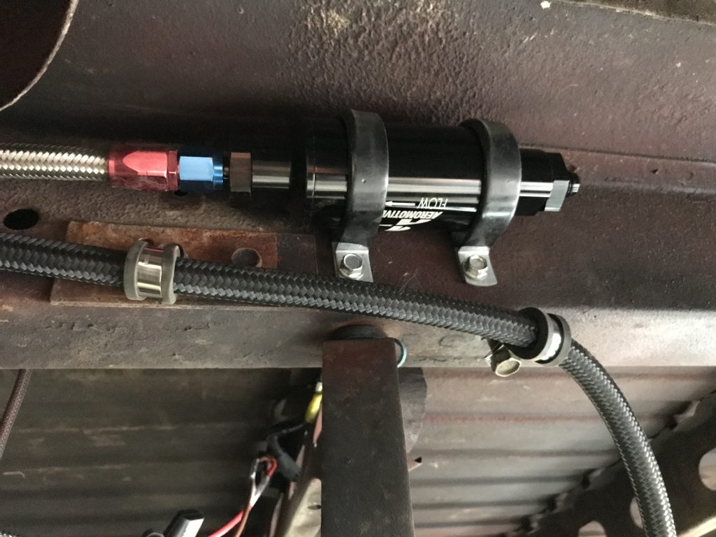 external fuel filter regulator installed on frame