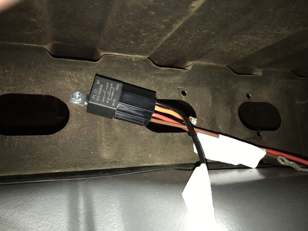 relay for an electric fuel pump installed on frame