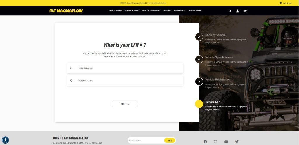 magnaflow exhaust website screenshot