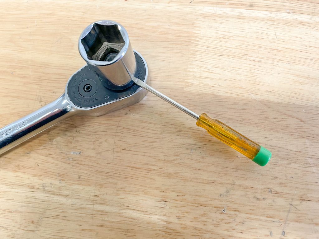 Removing Ratchet with Screwdriver