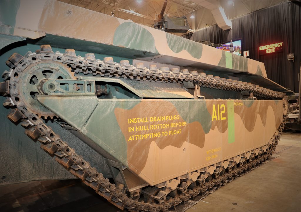 close up of tread LVT-4 military landing vehicle