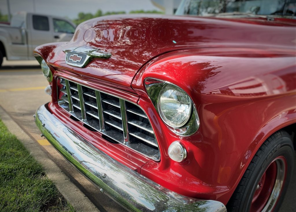front grille of a 1955 chevy 3100 task force truck