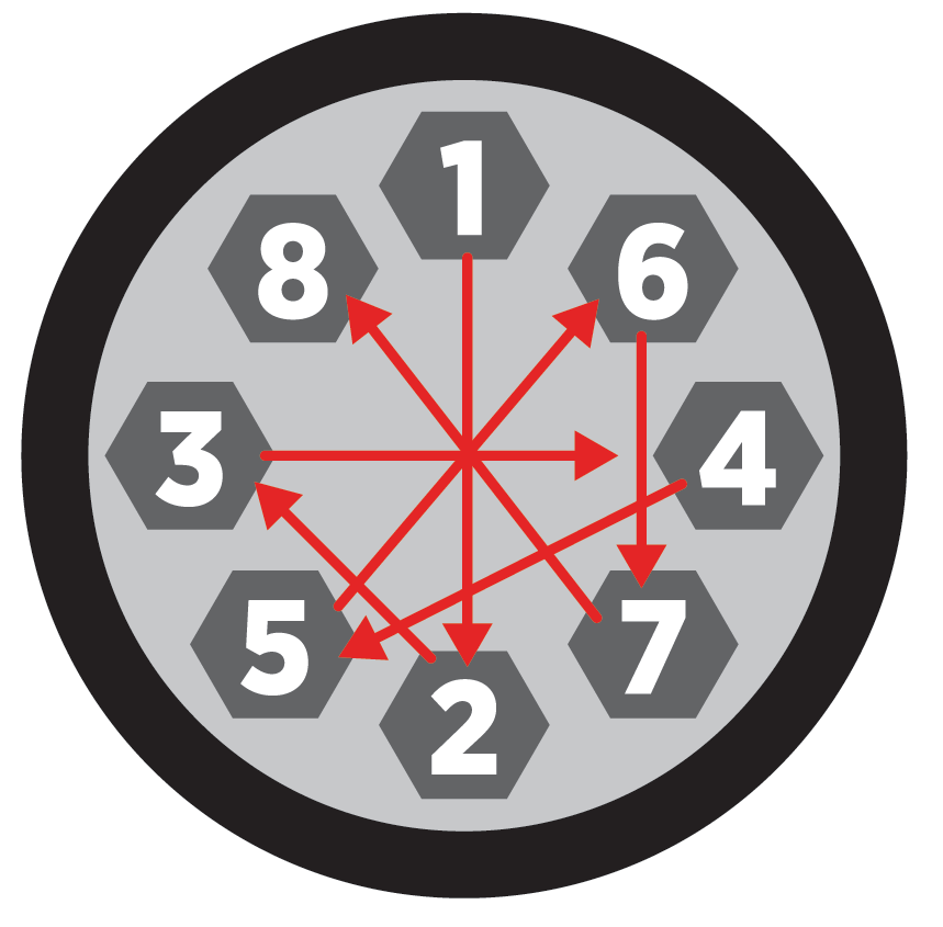 8 lug nut wheel tightening sequence diagram