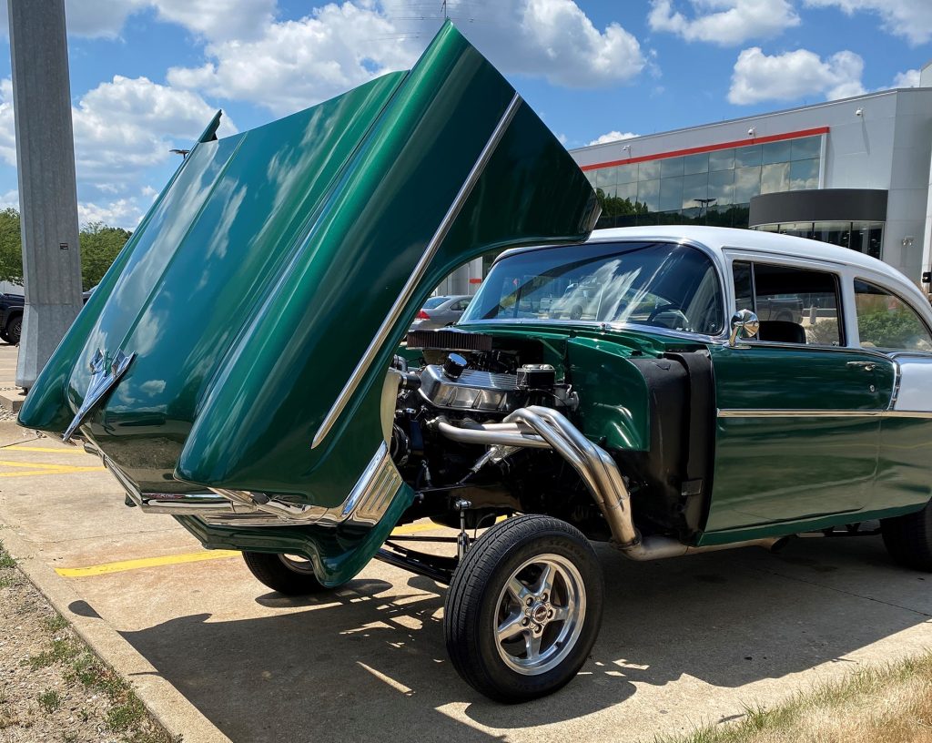 1956 gasser chevy with tilt front clip