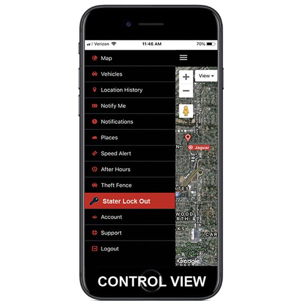 screenshot of a cell phone using a vehicle gps tracker